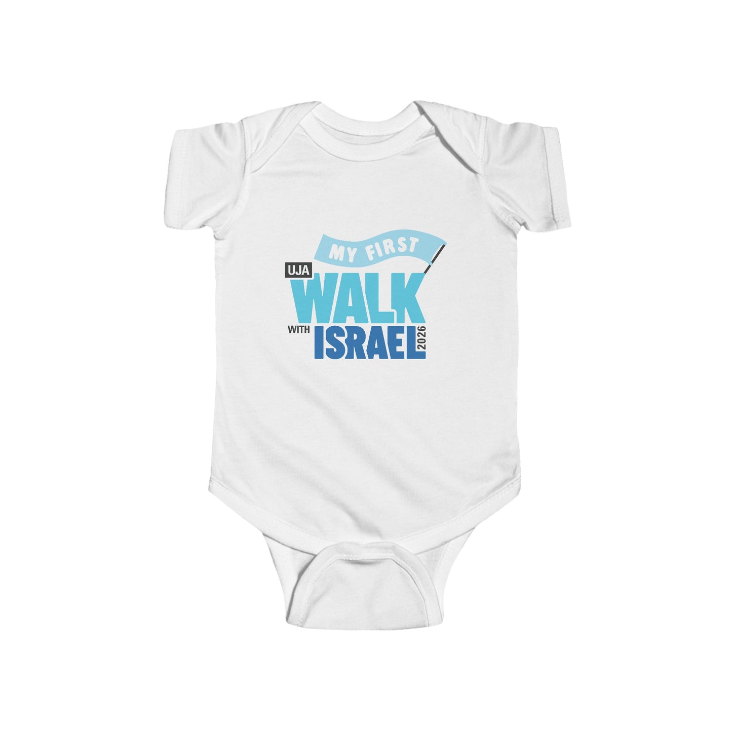 My First Walk baby onesie - blue