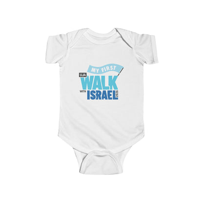 My First Walk baby onesie - blue