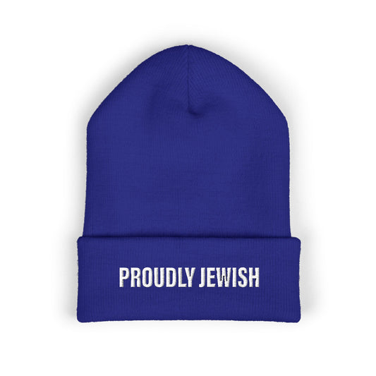 Proudly Jewish embroidered beanie
