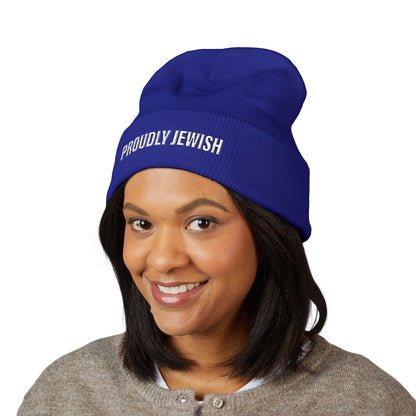 Proudly Jewish embroidered beanie