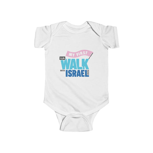 My First Walk baby onesie - pink