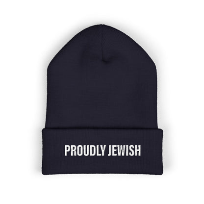 Proudly Jewish embroidered beanie