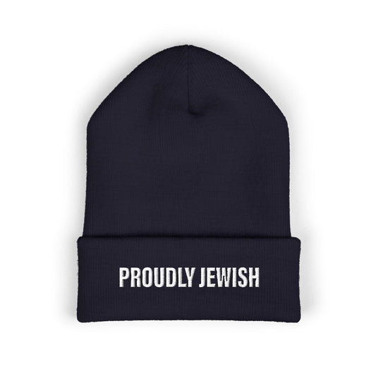 Proudly Jewish embroidered beanie